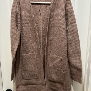 Madewell Tan Open-Front Cardigan